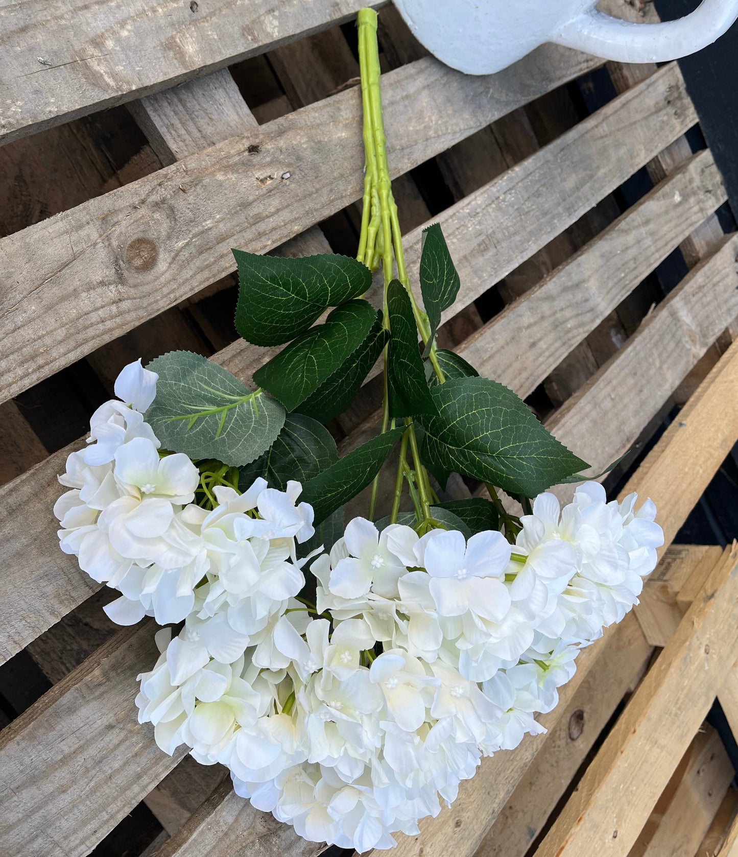 Silk Long Mophead Hydrangea Bunch, Cream
