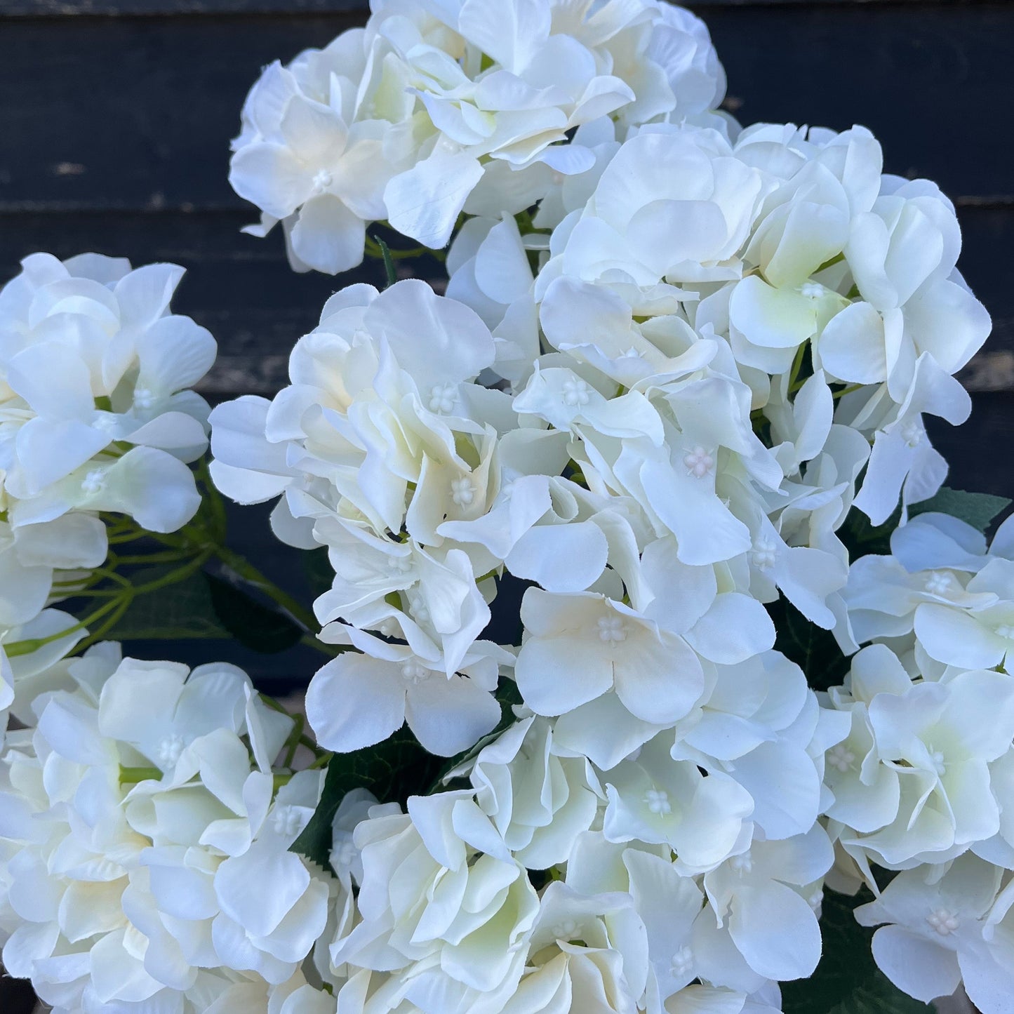 Silk Long Mophead Hydrangea Bunch, Cream