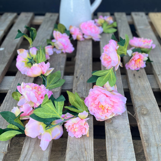 Silk Peony Garland, Pink